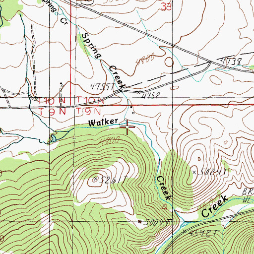 Topographic Map of Spring Creek, MT