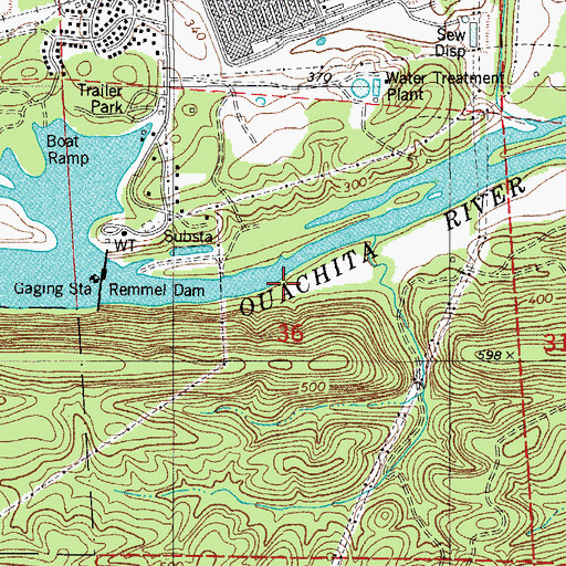 Topographic Map of Lake Catherine, AR