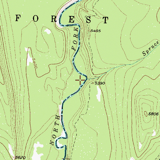 Topographic Map of Spruce Creek, MT