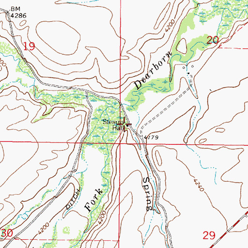 Topographic Map of Stearns Hall, MT