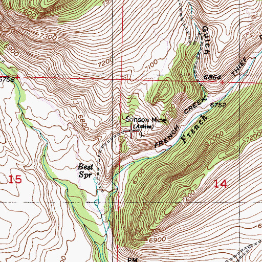 Topographic Map of Stinson Mine, MT
