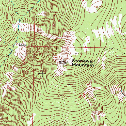 Topographic Map of Stonewall Mountain, MT