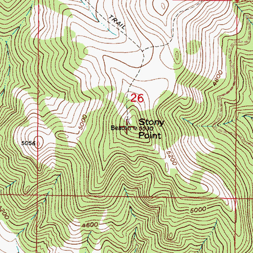 Topographic Map of Stony Point, MT