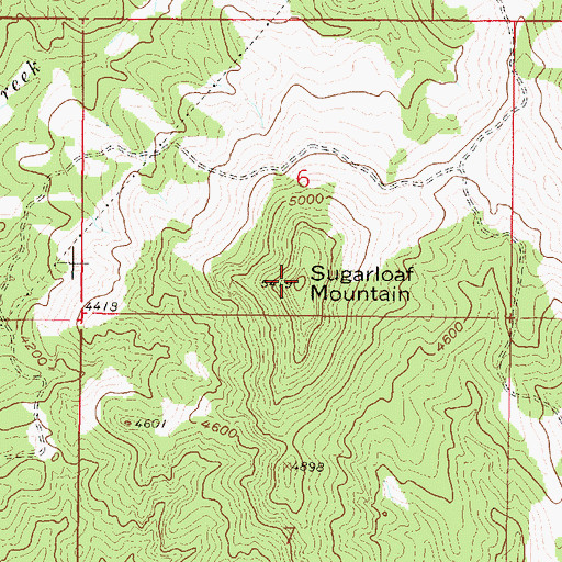 Topographic Map of Sugarloaf Mountain, MT