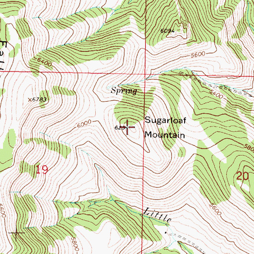 Topographic Map of Sugarloaf Mountain, MT