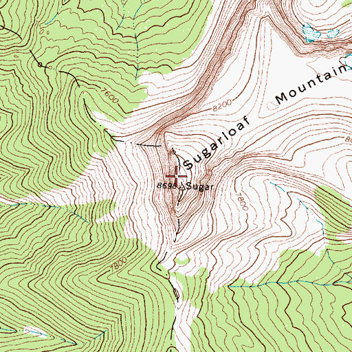 Topographic Map of Sugarloaf Mountain, MT