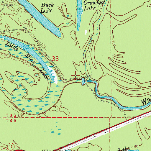 Topographic Map of Water Bayou Dam, AR