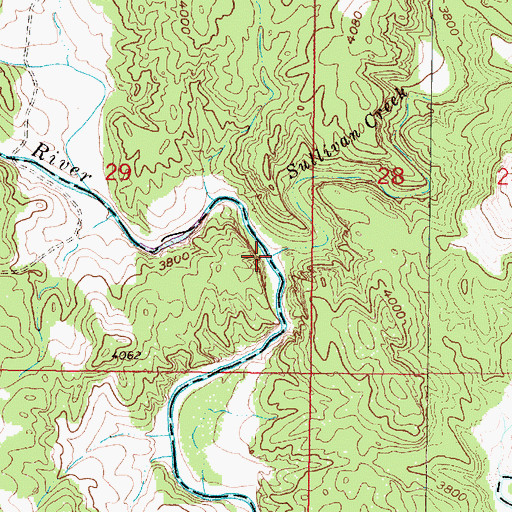 Topographic Map of Sullivan Creek, MT