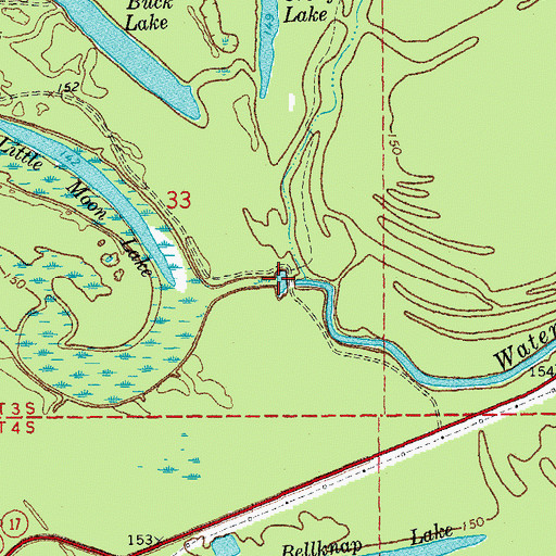 Topographic Map of Water Bayou Reservoir, AR