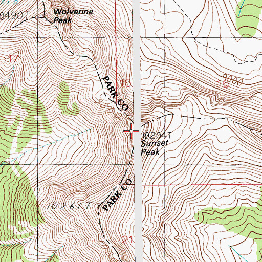 Topographic Map of Sunset Peak, MT