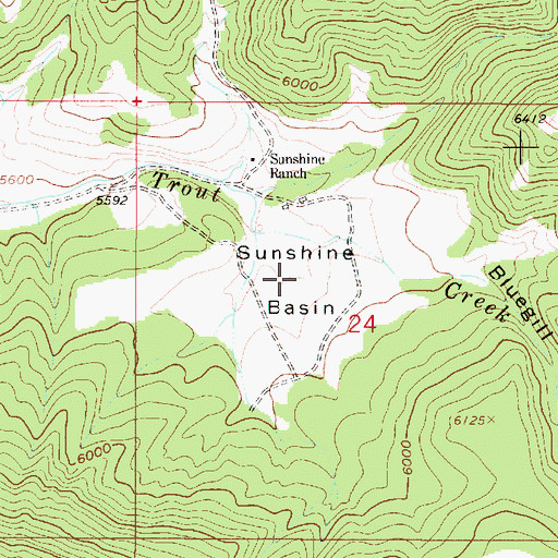 Topographic Map of Sunshine Basin, MT