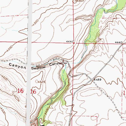Topographic Map of Swallow Canyon, MT