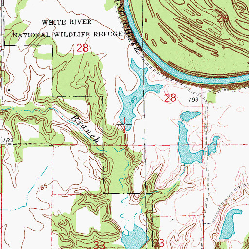 Topographic Map of Frazier Lake Dam, AR