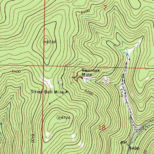 Topographic Map of Swansea Mine, MT