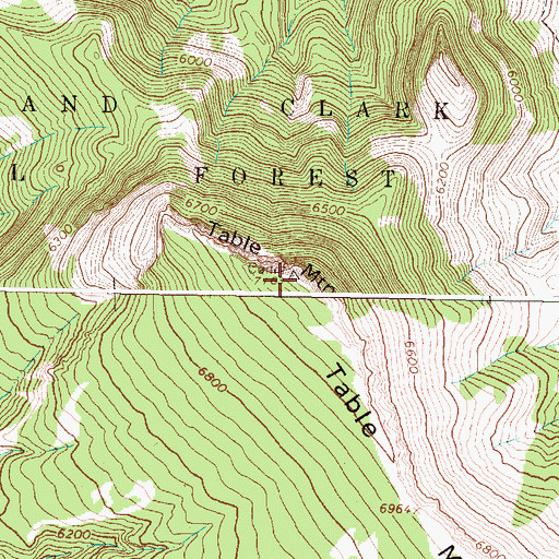 Topographic Map of Table Mountain, MT