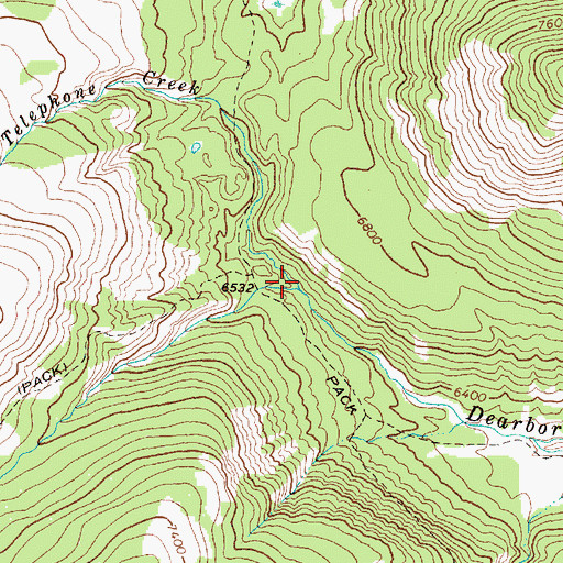 Topographic Map of Telephone Creek, MT