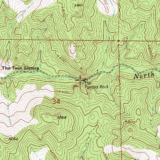 Topographic Map of The Painted Rock, MT
