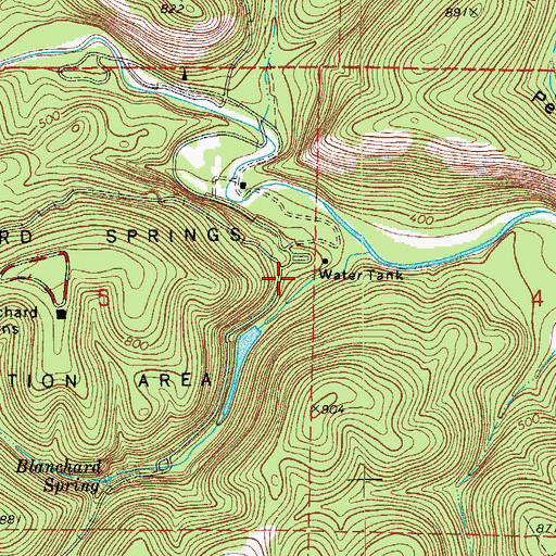 Topographic Map of Mirror Lake, AR