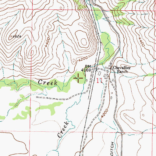 Topographic Map of Trinity Creek, MT