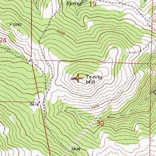 Topographic Map of Trinity Hill, MT