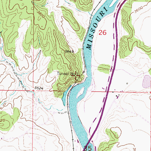 Topographic Map of Tunnel Number 3, MT