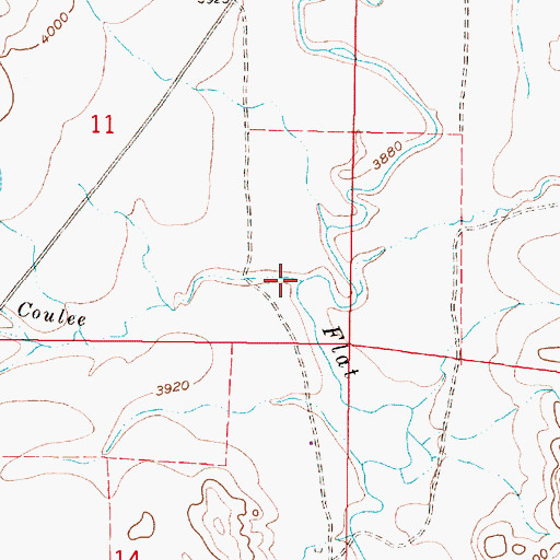 Topographic Map of Twin Bridge Coulee, MT
