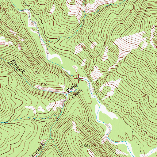 Topographic Map of Twin Creek, MT