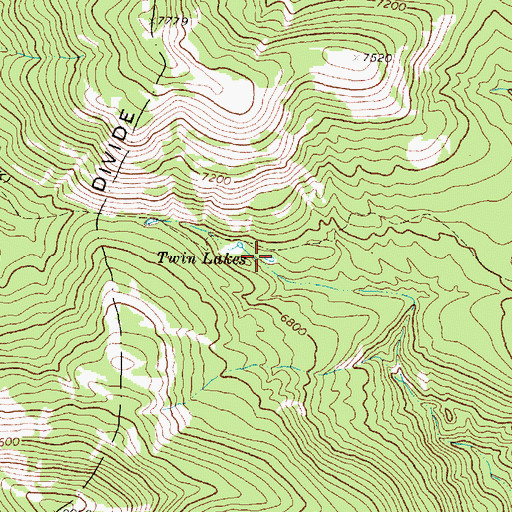Topographic Map of Twin Lakes, MT