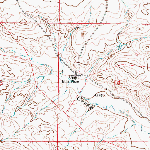 Topographic Map of Upper Ellis Place, MT