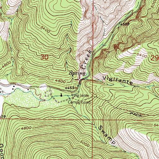 Topographic Map of Vigilante Gulch, MT