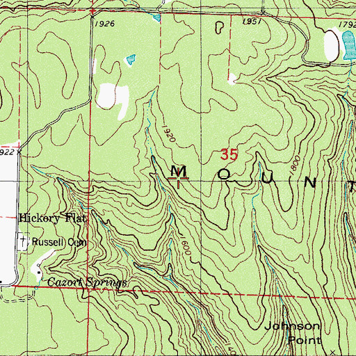 Topographic Map of Lake Ozone, AR