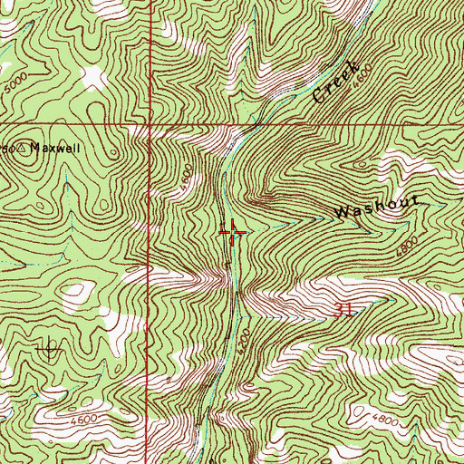 Topographic Map of Washout Gulch, MT