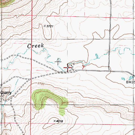 Topographic Map of Webb Ranch, MT