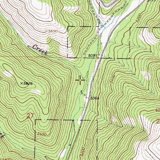 Topographic Map of Weino Creek, MT