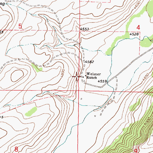 Topographic Map of Weisner Ranch, MT