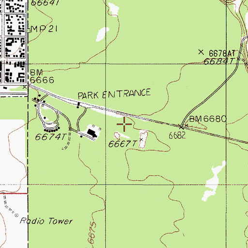 Topographic Map of West Entrance, MT