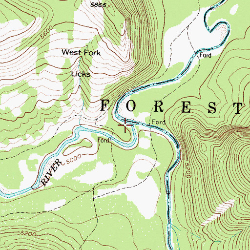 Topographic Map of West Fork South Fork Sun River, MT