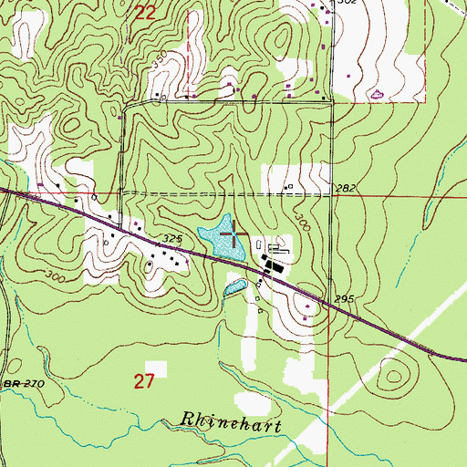 Topographic Map of Arkansas Noname 27 Dam, AR