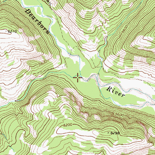 Topographic Map of Whitetail Creek, MT