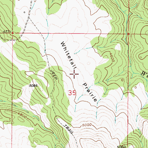 Topographic Map of Whitetail Prairie, MT