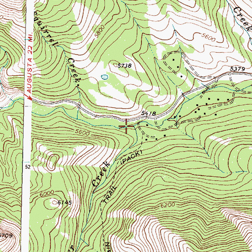 Topographic Map of Whitewater Creek, MT