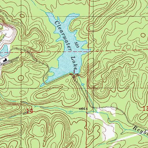 Topographic Map of Clearwater Lake Dam, AR