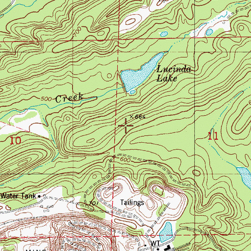 Topographic Map of Kinzey Lake Dam, AR
