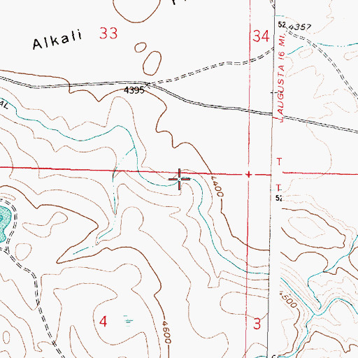 Topographic Map of Willow Creek Feeder Canal, MT
