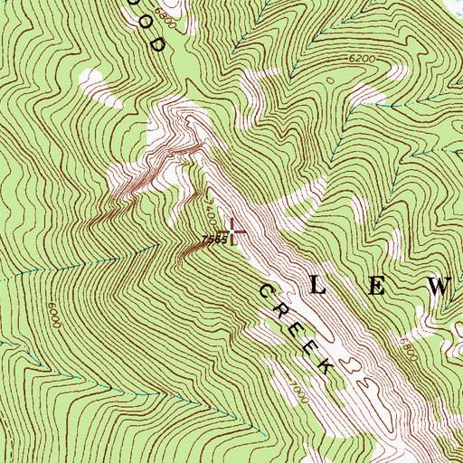 Topographic Map of Wood Creek Hogback, MT
