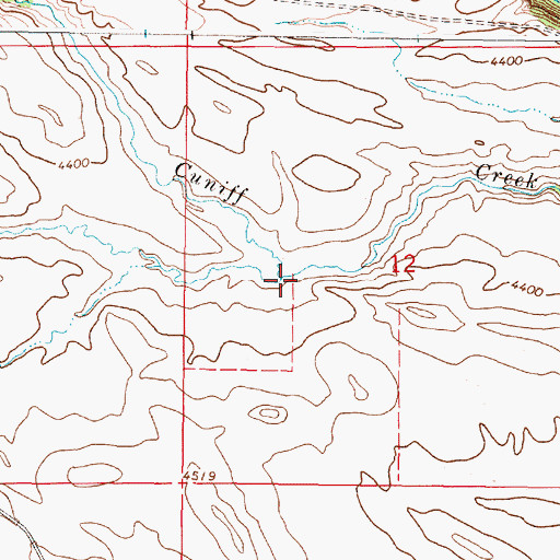 Topographic Map of Wrangle Creek, MT