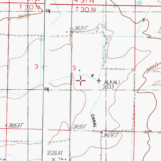 Topographic Map of K Canal, MT