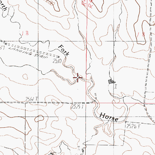 Topographic Map of North Fork Horse Creek, MT