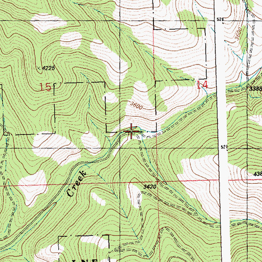 Topographic Map of Hugo Creek, MT