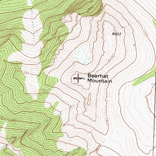 Topographic Map of Bearhat Mountain, MT